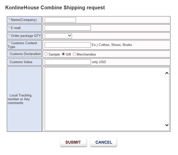 Combine Shipping SERVICE by KonlineHouse